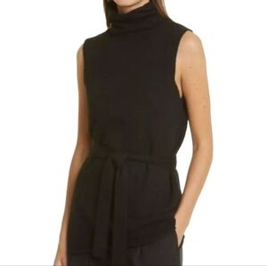Vince Black Sleeveless Turtleneck Sweater